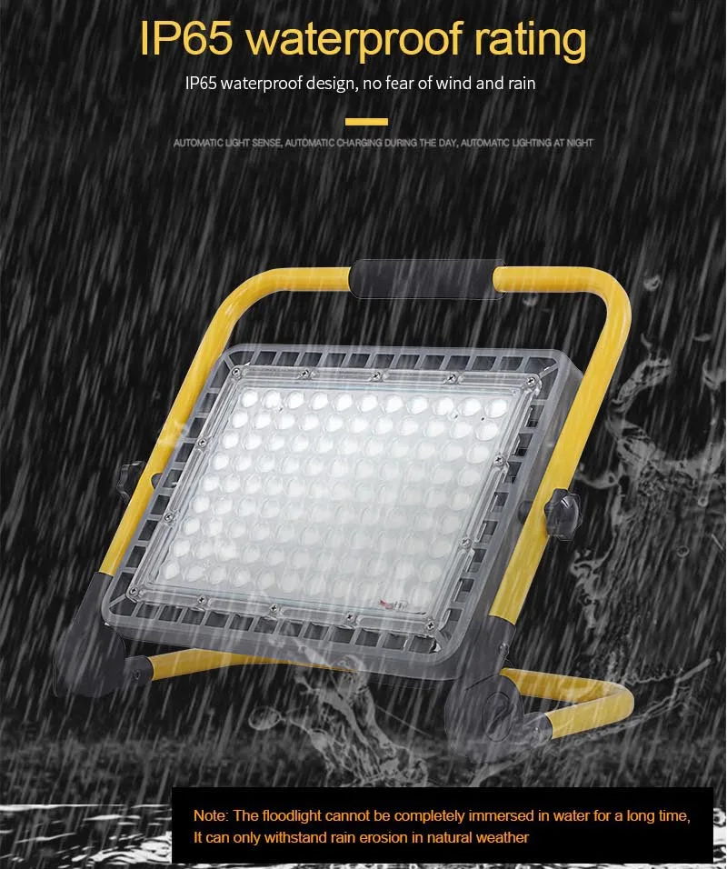 구매 슈퍼 밝은 100W Led 투광 조명 야외 충전식 LED 투광 조명 스포트 라이트, IP65 방수 LED 가로등 조경 조명