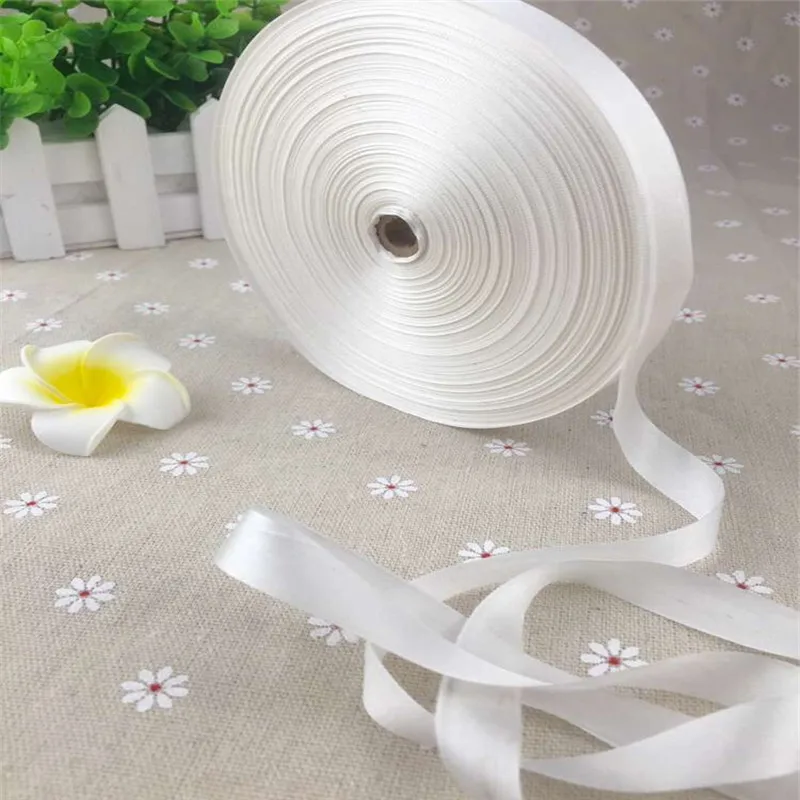 Неокрашенная НЕОБРАБОТАННАЯ белая лента из 100% чистого шелка 13 мм х 150 м тонкая