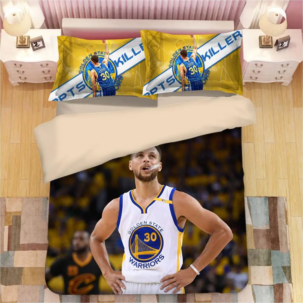 Curry 3 шт. Наборы постельного белья пододеяльник баскетбольная звезда Джеймс Карри 3D печать набор постельных принадлежностей Твин Королева Король размер - Цвет: Curry