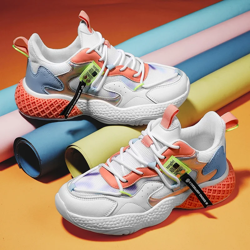 

Women Sneakers Breathable Running Shoes Female Casual Chunky Dad Sport Shoes Fashion Big Size 41 White Zapatillas Mujer Feminino