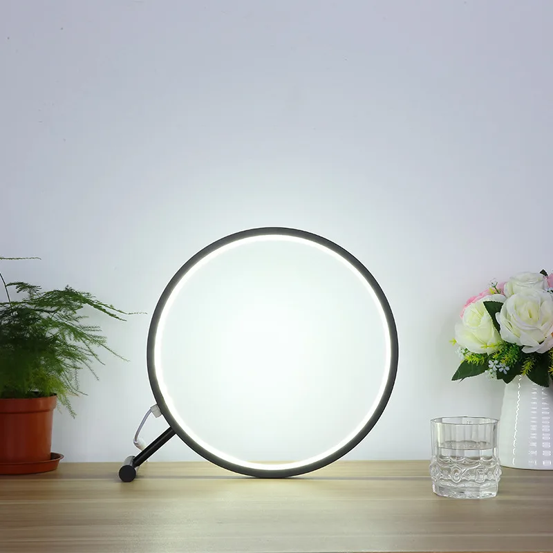 

Concise Modern Originality Desk Lamp Write Desk Study Office Bedroom Bedside Round Magnifier Led Desk Lamp