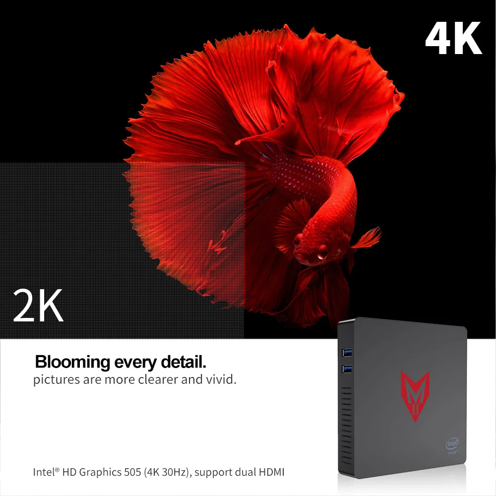 Мини ПК 8G + 128G компьютерные Хост Настольные компьютеры Intel apollo lakce pentium J4205 сетевой