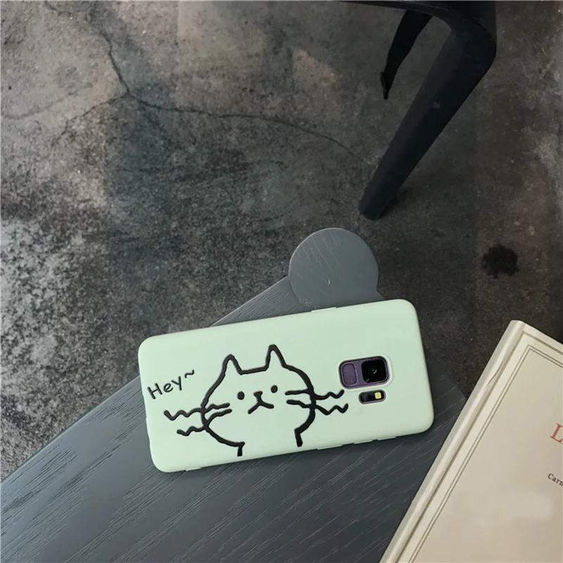 YHBBCASES Забавный рисунок милой кошки Чехол для телефона samsung S105G S8 S9 Plus мультфильм