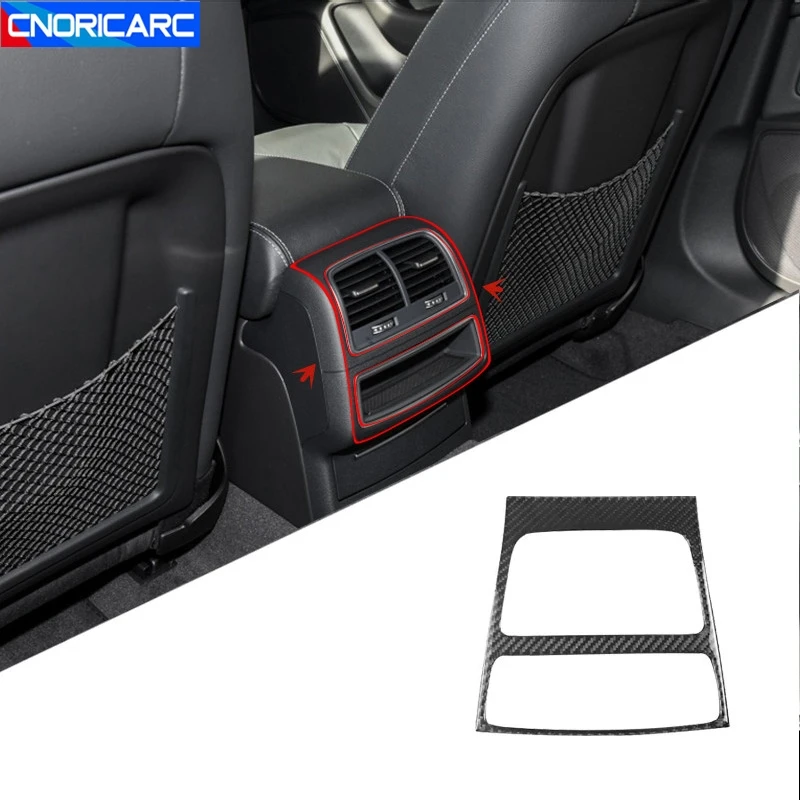 

Car Styling Carbon Fiber Rear Air Conditioner vent Frame Decoration Cover Trim For Audi A6 C7 A7 2012-2018 Interior Accessories