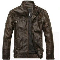 men pu leather jackets new motorcycle mens cotton coat autumn winter fleece leather jacket casual