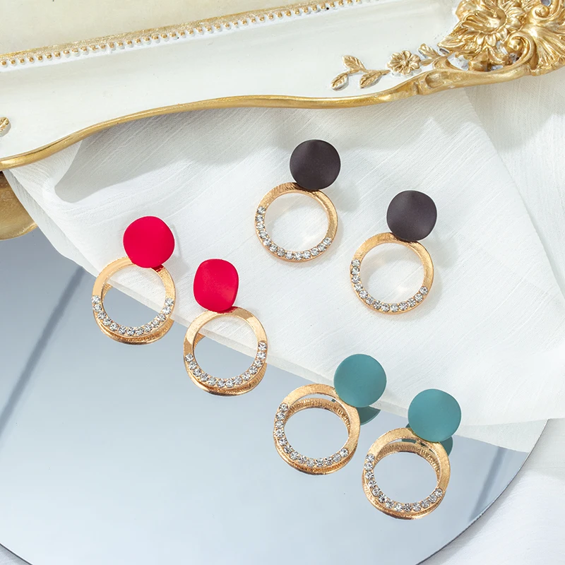 Женские серьги VCORM корейские элегантные с круглым геометрическим узором