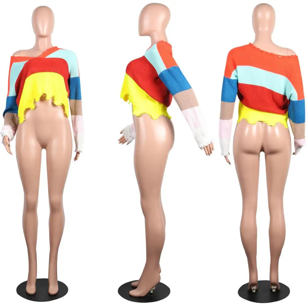 women pullover sweater Autumn Spring Long sleeve female Colorful ladies jumper 2019 | Женская одежда