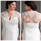 Кружевной свадебный болеро с длинным рукавом 34, свадебные палантины для свадебной вечеринки и выпускного, недорого, цвет слоновой кости, блестящий пиджак, болеро, ручная работа, под заказ