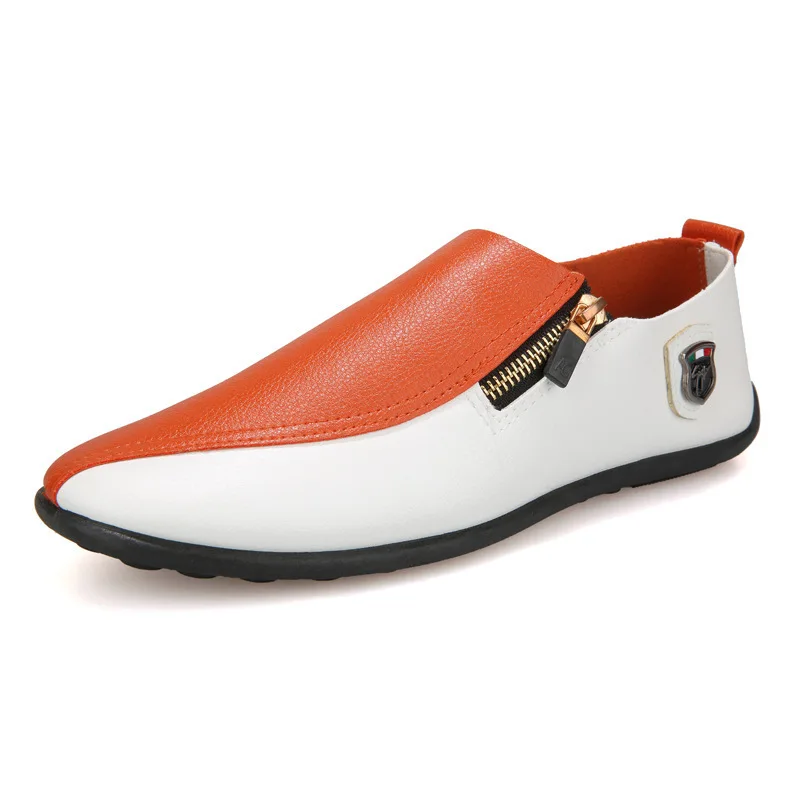 

Men'S Leather Shoes Soft Bottom Loafers Anti-Slip Rubber Fashion Lesiure Casual Lightweight Comfortable Wear-Resistant Man