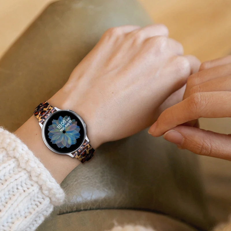 

20mm Light Resin Bracelet for Samsung Galaxy Watch 41mm/42mm/40mm/44mm Strap Smooth Clock Belt