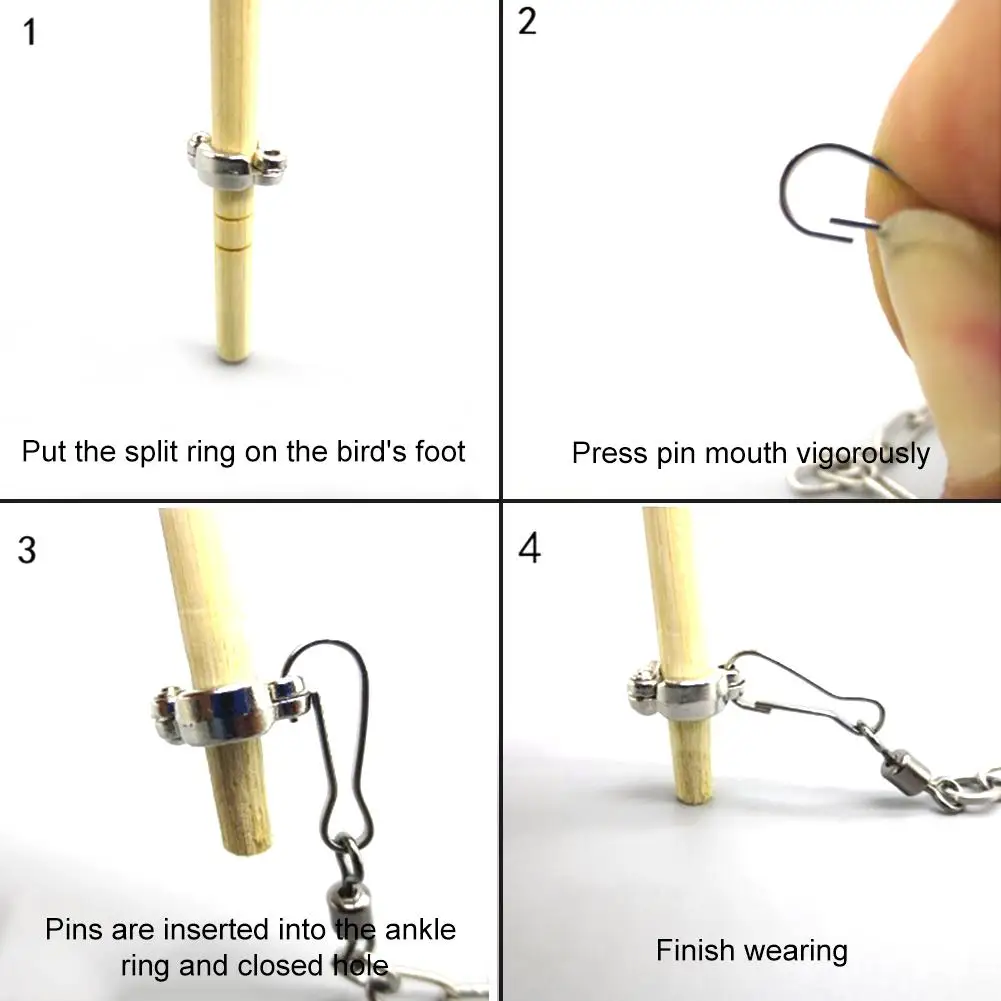 1 шт. Pet Parrot Leg Ring цепочка на лодыжку Птичье кольцо открытый Летающий тренировочный Стенд аксессуары для птиц