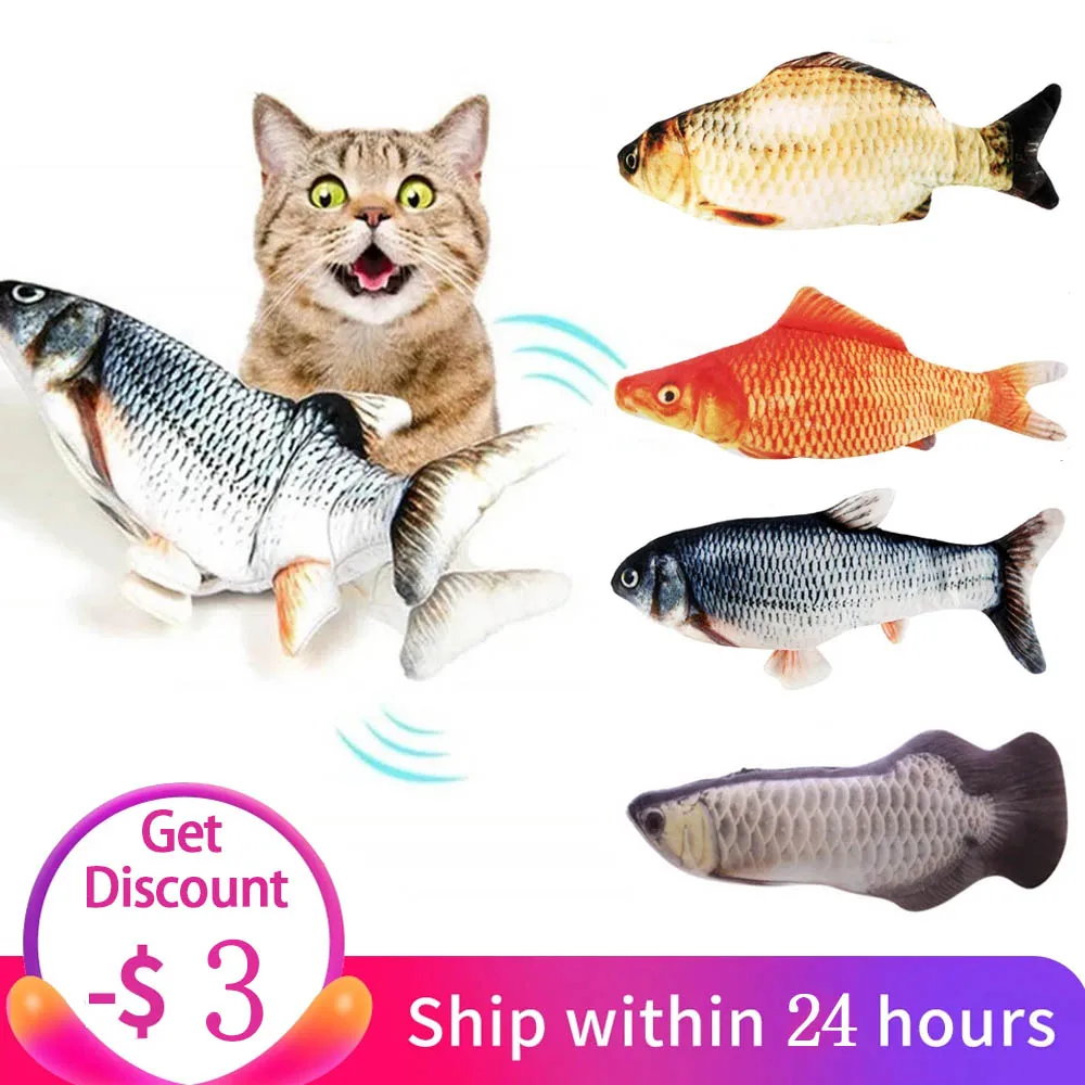 

Electric Cat Toy 3D Fish USB Charging Simulation Fish Interactive Cat Toys for Cats Pet Toy cat supplies juguetes para gatos