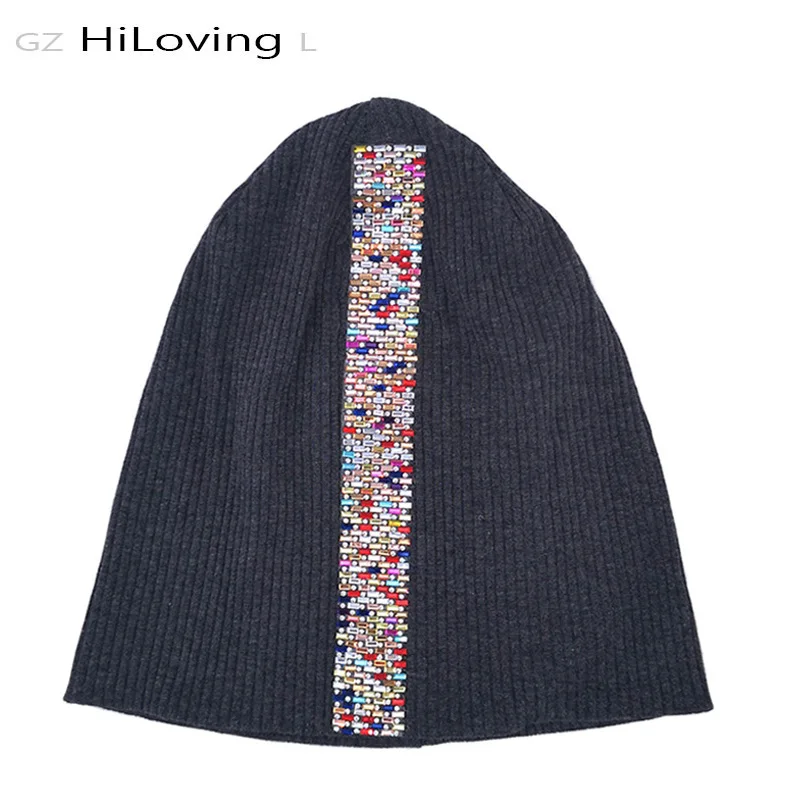 Зимние осенние черные хлопковые вязаные шапки для женщин женские теплые