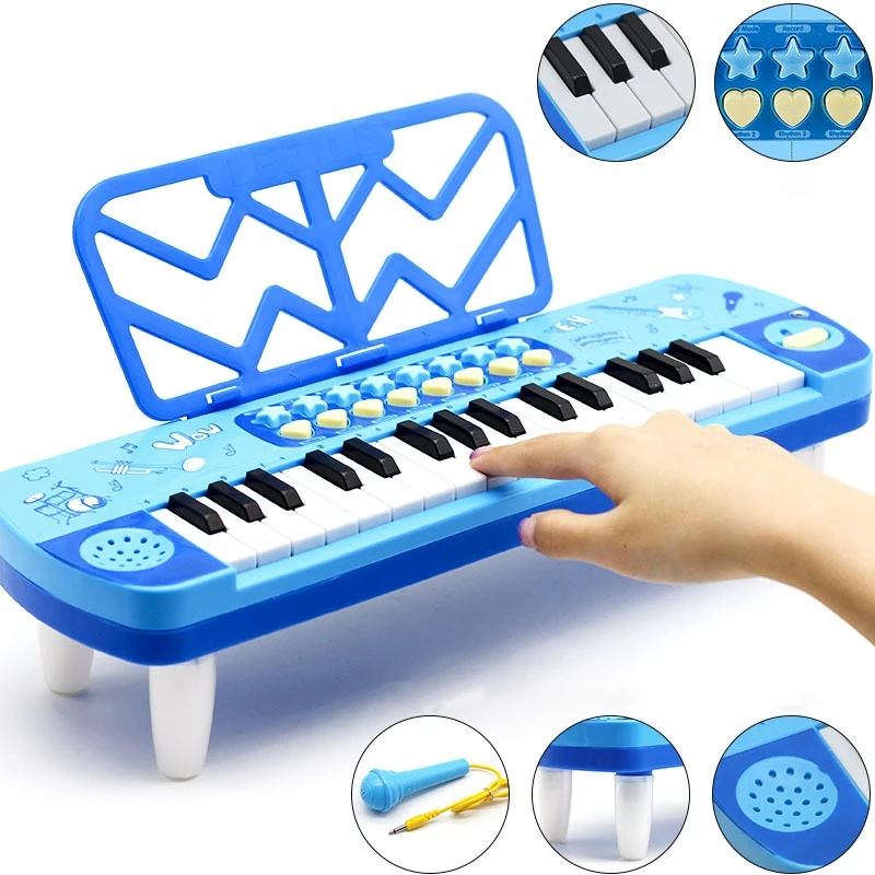 

Multifunction Mini Piano 37 Keys Electronic Organ Piano Teaching Singing with Microphone Education Toys for Kids