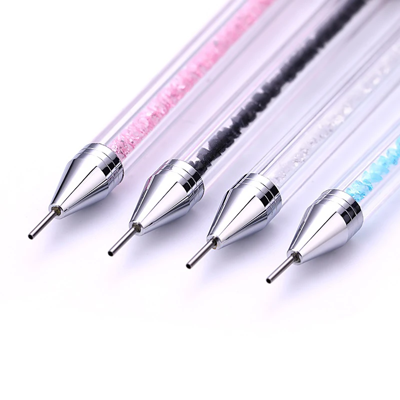 PinPai Crayon Metal Head Nail Acrylic Dotting Pen Rhinestones Crystal Diamond Studs Picker Wax Pencil Beads Handle Tool | Красота и