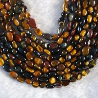 natural irregular multi color tiger eye stone loose bead for jewelry making diy bracelet earrings accessories 15inches
