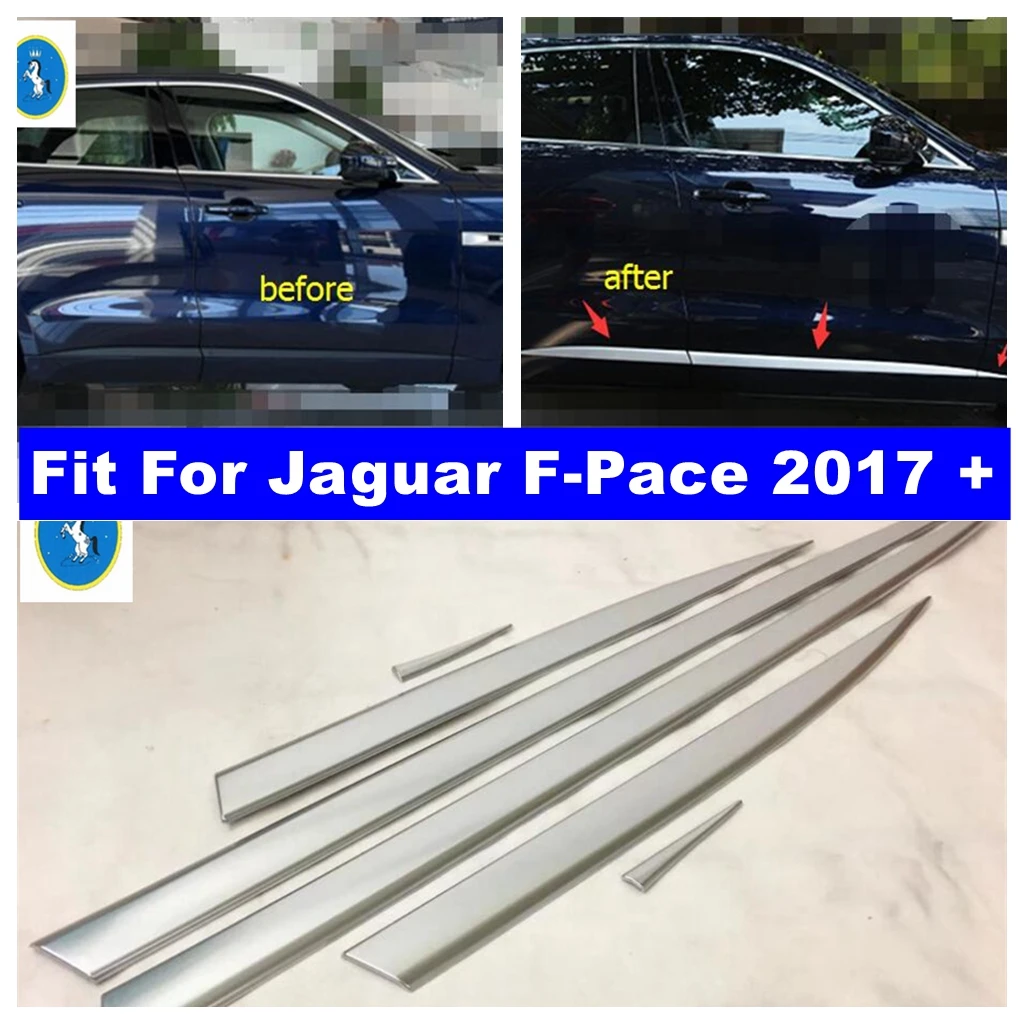 

Accessories Exterior Side Door Molding Body Strip Streamer Decoration Protective Cover Kit Trim For Jaguar F-Pace 2017 - 2020