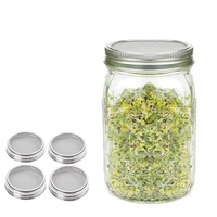 4pcs seed sprouter germination cover kit sprouting mason jars with stainless steel strainer lids stainless steel germinator stan