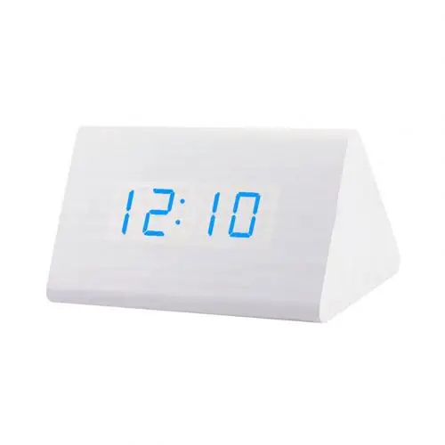 Whitewood Blue Цифровой деревянный USB светодиодный ночной Светильник будильник термометр дисплей часы для украшения гостиной на батарейках часы - Цвет: Whitewood Blue