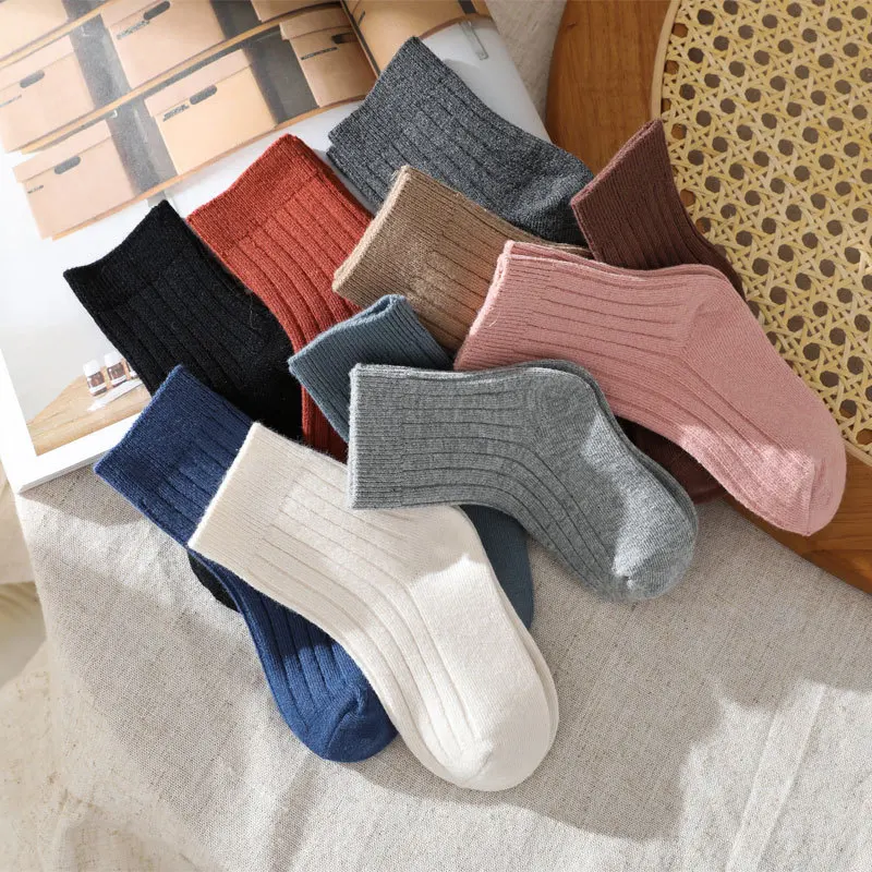 Calcetines de algod&oacute;n para ni&ntilde;os de 0 a 7 a&ntilde;os, calcet&iacute;n escolar a rayas, tobillero, Color s&oacute;lido-2