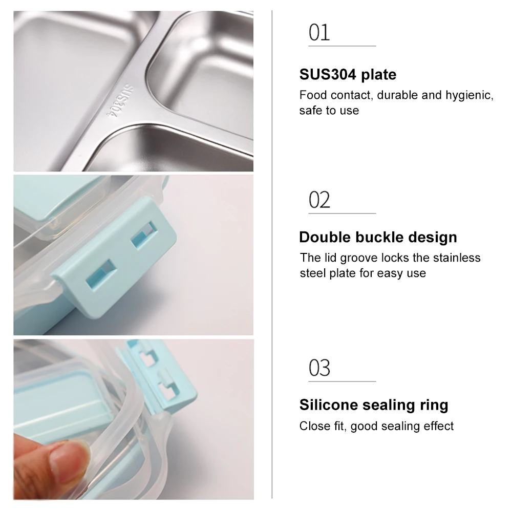 Новый 4 шт Ланч-бокс Детский Взрослый контейнер для пищи с подогревом 304 из