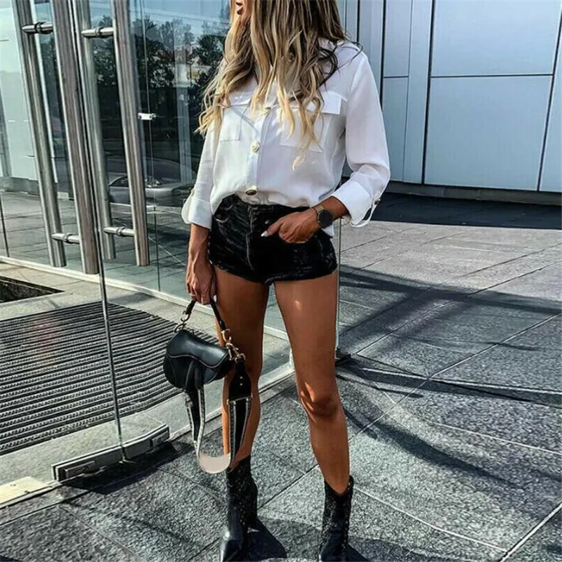 

New women streetwear OL office blouses female vogue fashion loose long sleeve shirts lady hot sale button down shirts casual top