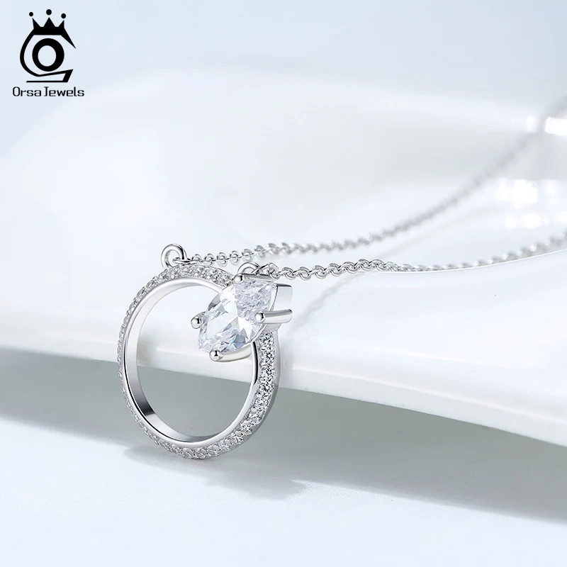 ORSA JEWELS стильный женский свадебный комплект ювелирных изделий из серебра 925 пробы