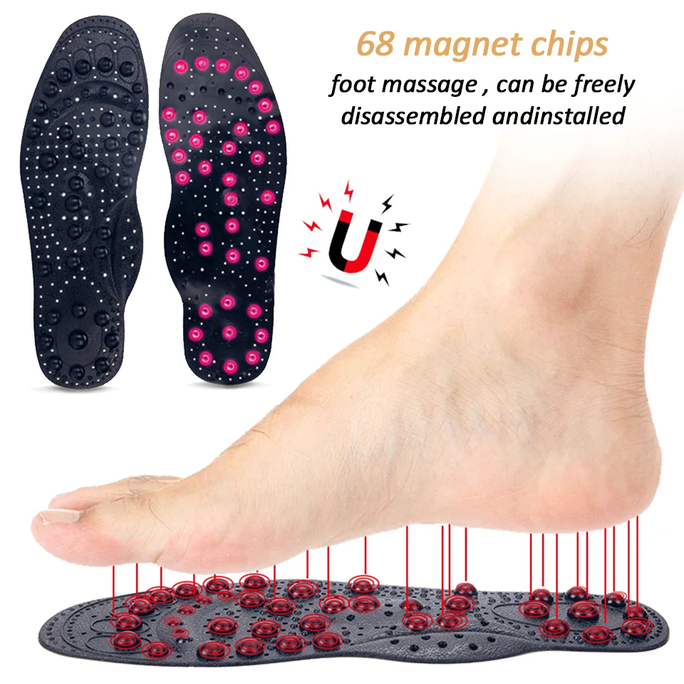 Enhanced upgrade 68 Magnetic Massage insole Foot Acupuncture Point Therapy Insole Cushion Body Detox Slimming Magnetic