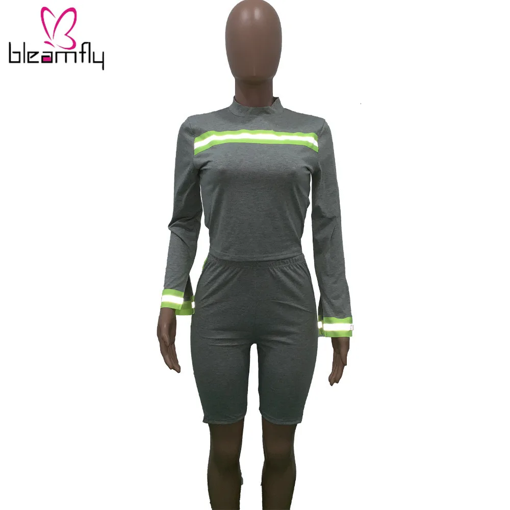 2019 женский осенний костюм в полоску с длинным рукавом топ брюки длиной до колен