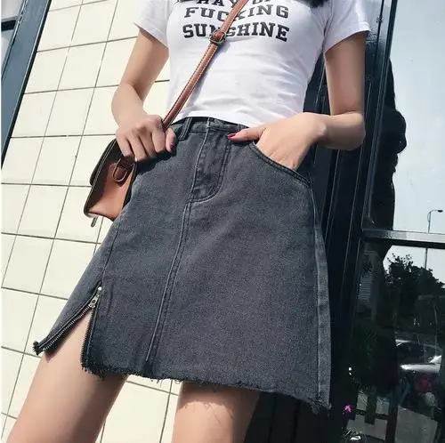 Летняя женская джинсовая юбка Русалочий хвост mujer moda 2019 Harajuku деним Jupe Mujer колледж