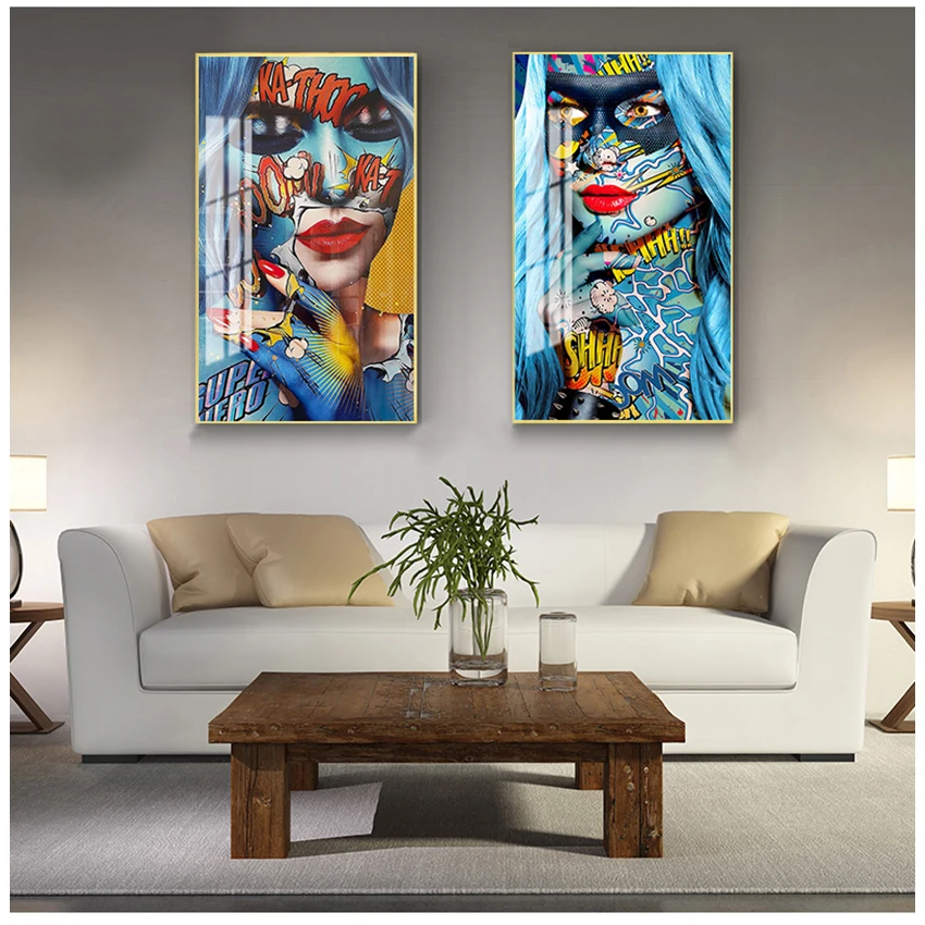 Комнатная Картина на холсте Настенная картина домашние плакаты портрет граффити
