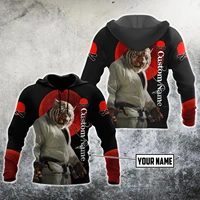 customize name martial tiger art 3d all over printed men hoodie unisex casual jacket pullover streetwear sudadera hombre dw0423