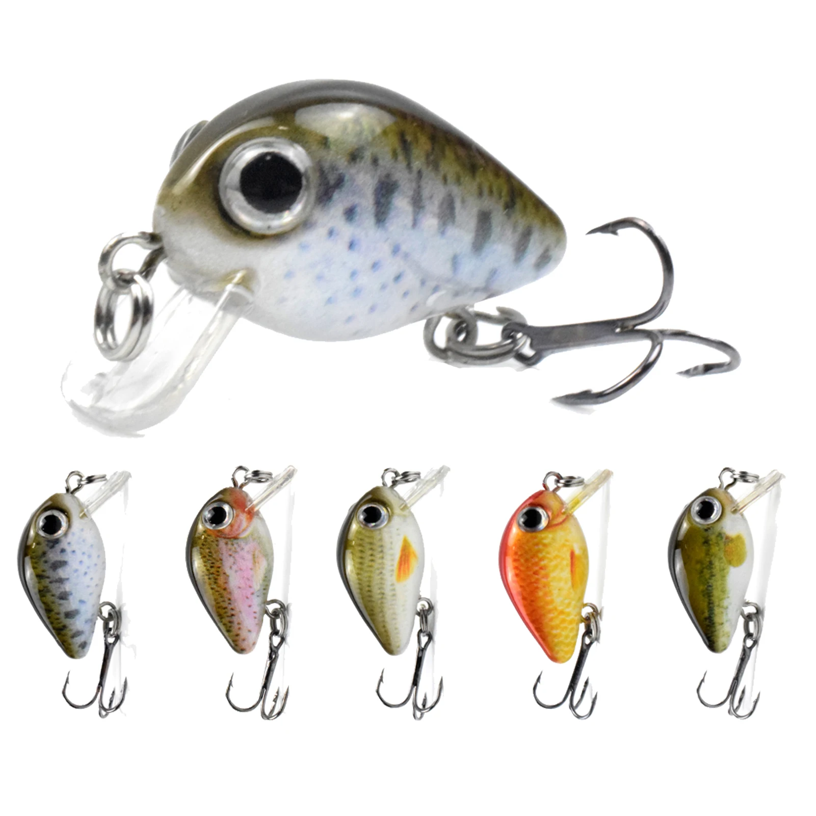 1.1in тонущие рыболовные приманки твердые с тройным крючком спасательная