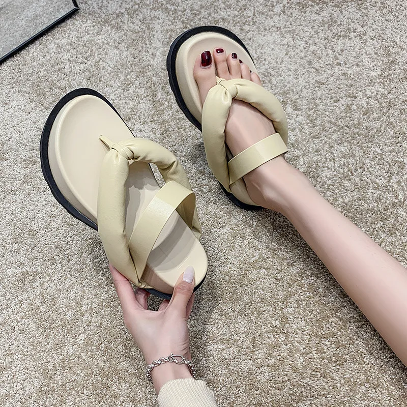 

House Slippers Platform Women Luxury Shoes Slides Med Shale Female Beach Rubber Flip Flops Pantofle Designer Sabot Flat Hawaiian