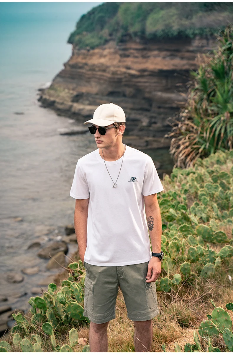 

YTX591 Summer new men's youth trend creative back printing simple letters short-sleeved T-shirt