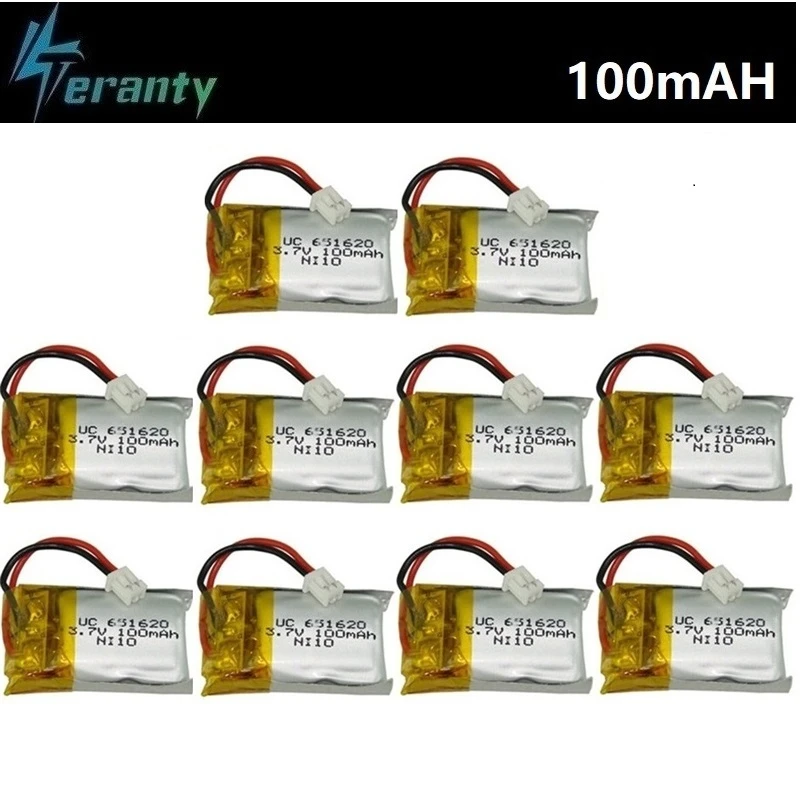 3 7 v 100mah литий полимерный Батарея для Cx 10 10a FQ777 124 Hubsan Q4 Wltoys V272 запасные части
