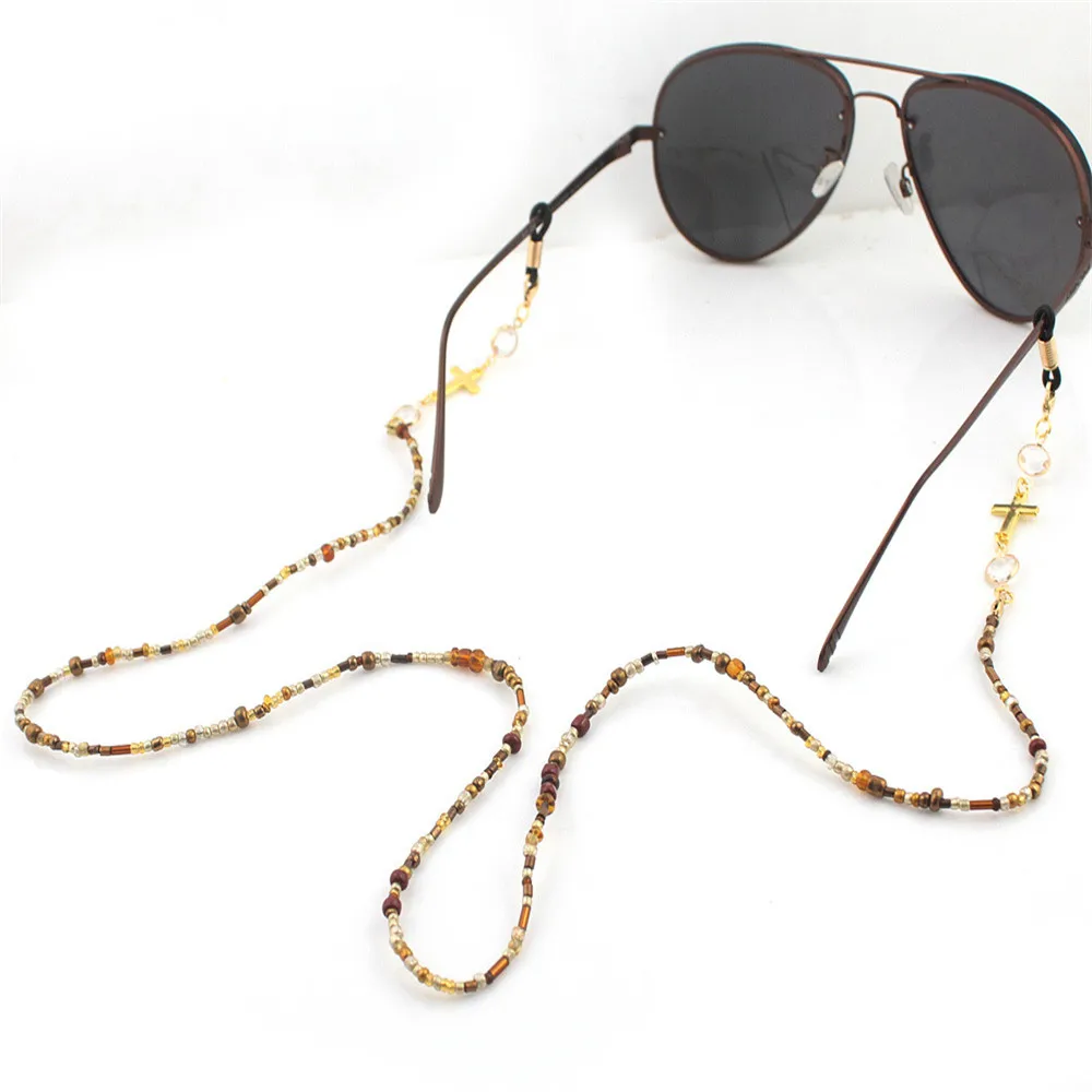 Позолоченное кольцо цепочка для очков шнур с бусинами держатель 1 шт. 70 см|Очки