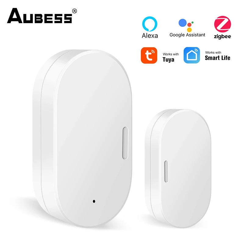 

Смарт-Датчик ZigBee Tuya для дверей и окон, детекторы открытия/закрытия дверей, домашняя система сигнализации, совместима с Alexa Google Home