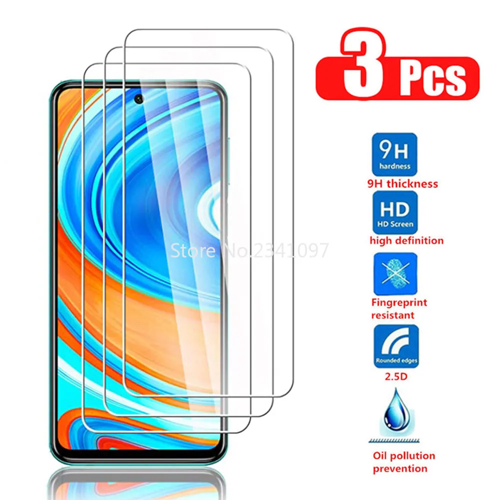

3pcs Tempered Glass for Xiaomi Redmi Note 10 7 8 9 Pro 5 9s 8T 9A Mi 9 10T Lite Screen Protector on Poco X3 NFC F2 Pro M3 Glass