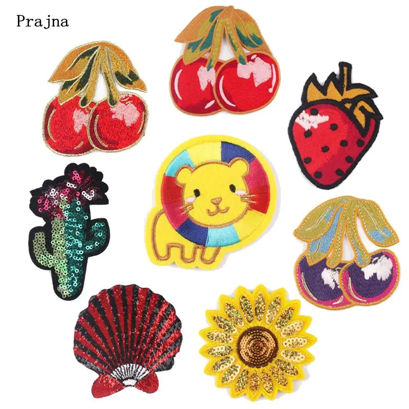 Prajna мультфильм фрукты патчи Вышивка Патчи для одежды железо на одежду полосы DIY
