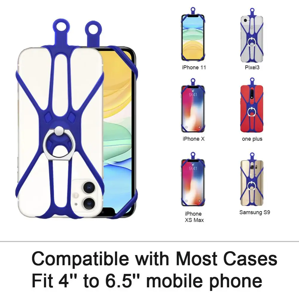 Phone Necklace Lanyard with 360° Ring Holder Nylon Adjustable None Strap Case Cover Card Portable Mobile String | Мобильные