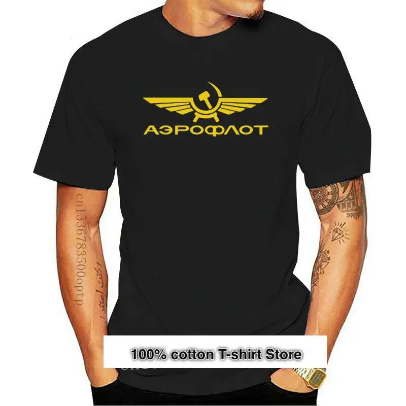 Camiseta de algodón Unisex, camiseta retro divertida de airline ruso, AEROFLOT, novedad