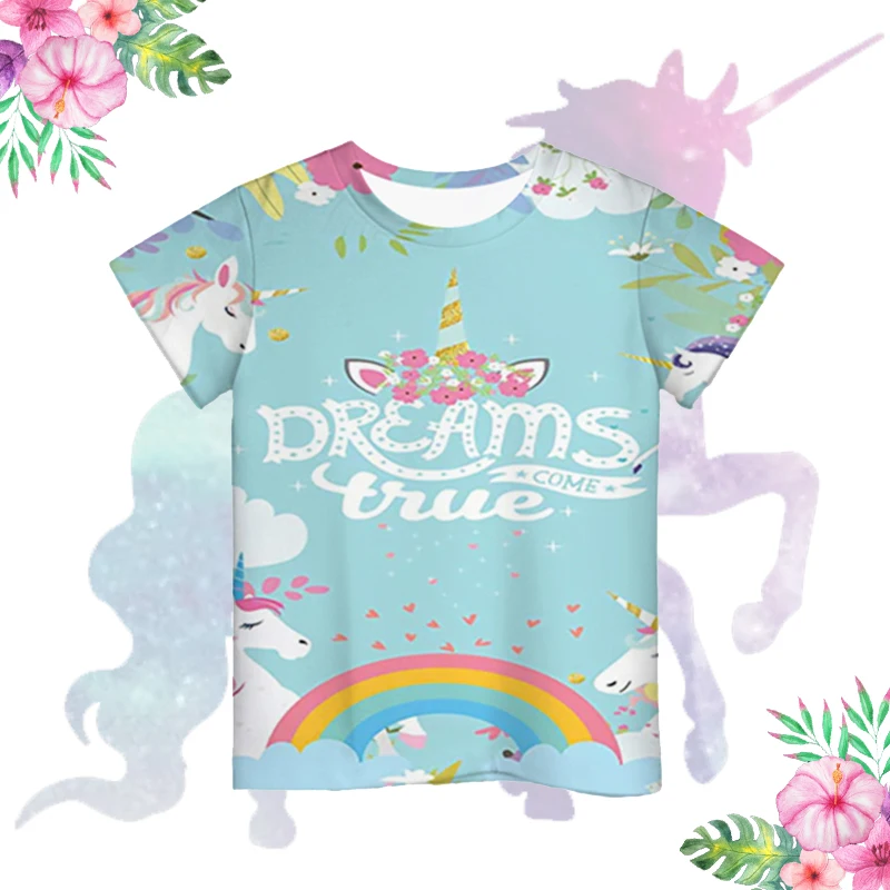 

Fantasy Unicorn T-shirt 3D Printed Boys & Girls Lovely Clothes Kids Cute Print T Childs Summer Short Sleeve Tops Clothing