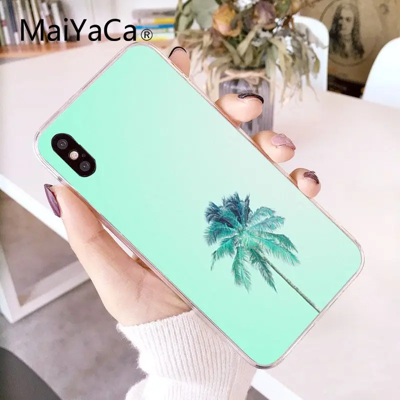 MaiYaCa простой маленький Свежий мятный зеленый DIY Роскошный чехол для iPhone X XS MAX 6 6s 7 7plus 8 8Plus 5 5S SE XR 10