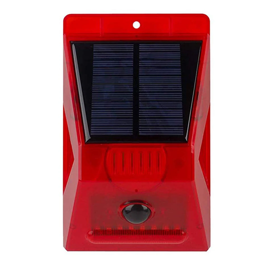 

Solar Alarm Lamp 110db Warning Sound 129dB Loud Siren Strobe Light 4 Modes Waterproof Solar 8Flashing Red LED Sensor Garden Lamp