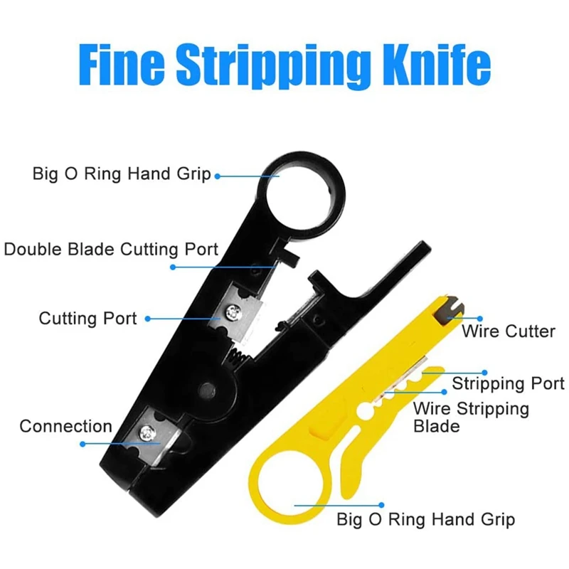 rj45 crimp tool kit cat5 cat5e crimping toolrj 116prj 128prj 45 crimp toolnetwork cable tester and wire stripper free global shipping