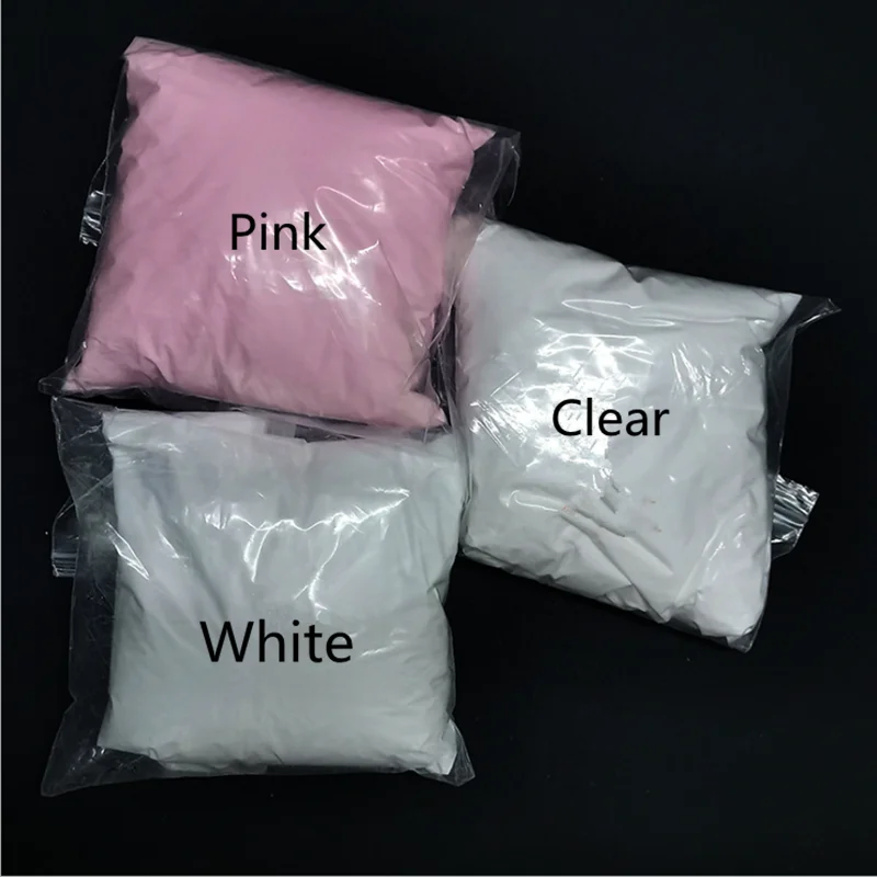 Оптовая продажа белый прозрачный розовый акриловый порошок для ногтей кристалл
