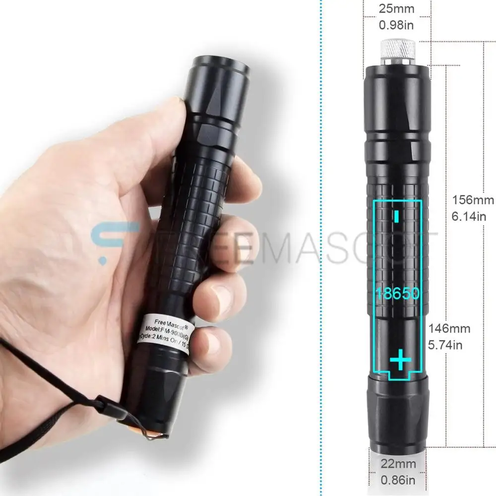 CWLASER Высокая мощность 532 нм Зеленый/650нм Красный Фокусируемый лазерный указатель