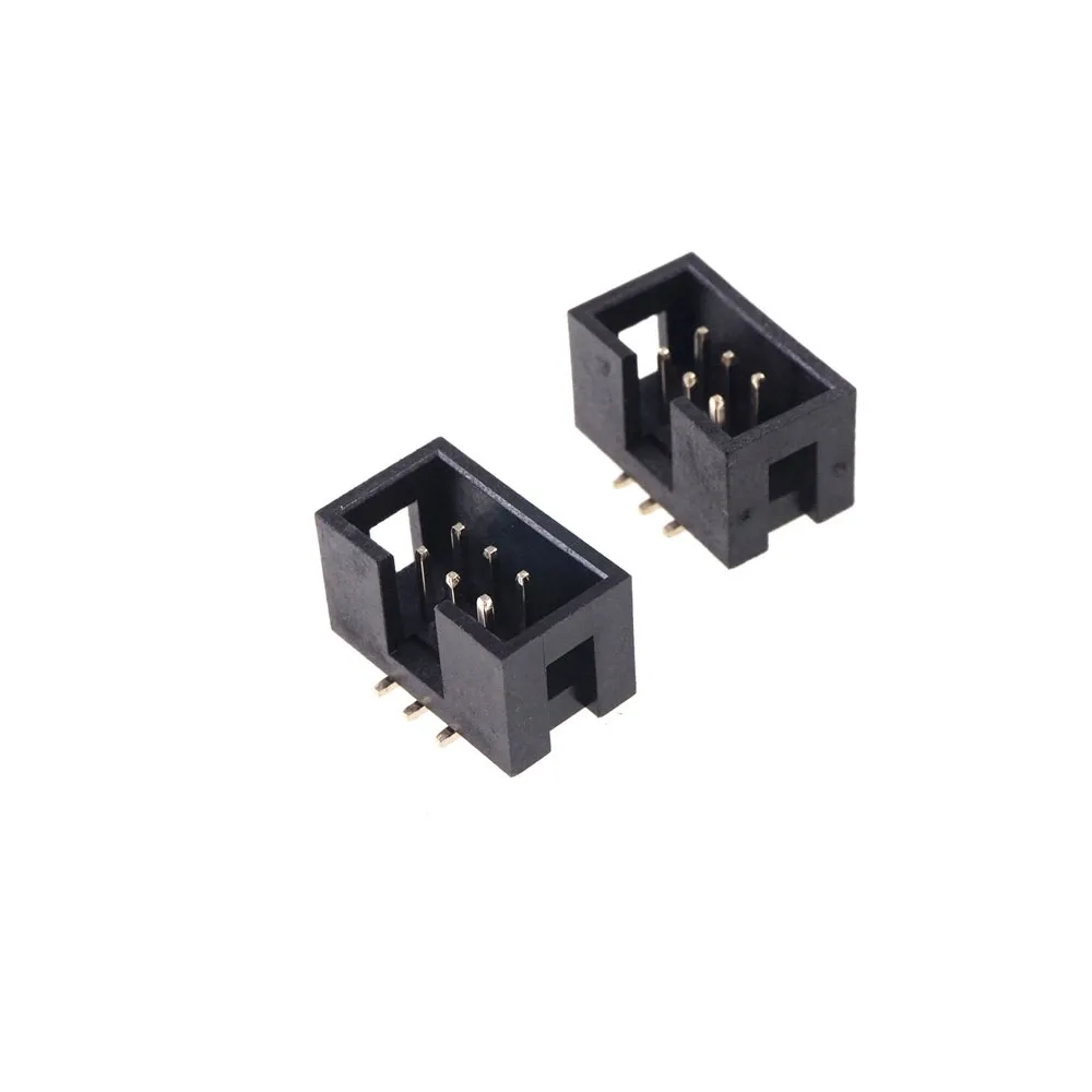 100 шт. SMT 2 54 мм 2x3 контакта 6 P Корпусная коробка Заголовок IDC разъем прямой штекер