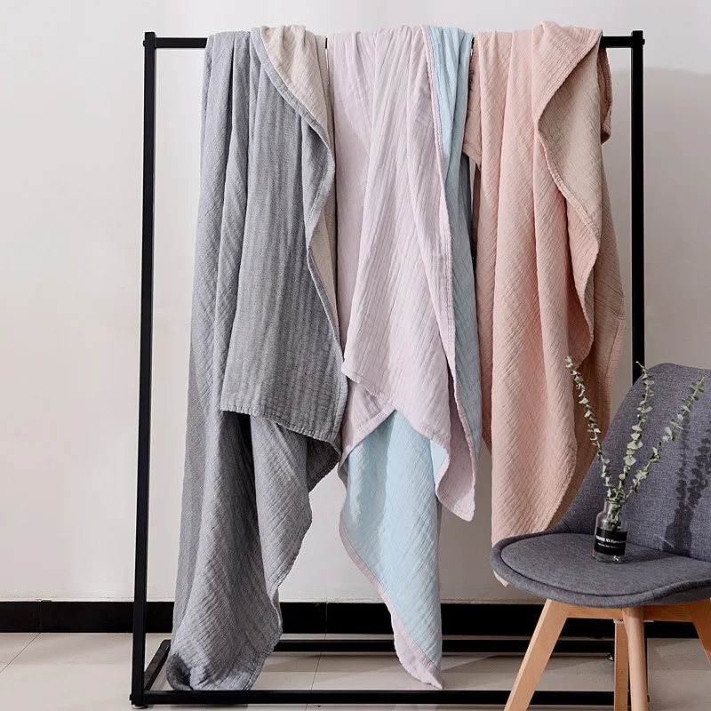 

Простое 4-слойное утолщенное Марлевое одеяло, хлопковая пряжа, мягкое полотенце для кондиционирования воздуха, двойное весеннее и летнее утолщенное постельное белье